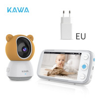 KAWA 2K видеоняня видеодомофон 5-дюймовый экран радионяня камера видеонаблюдения 4000 мАч аккумулятор видео няня для новорожденных TF карта памяти 360° видео камеры наблюдения домофон в частный дом Ночное видение WiFi