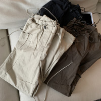 樊樊早安2023新款降落傘褲工裝褲女運動風低腰美式辣妹束腳休閒褲