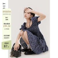 LILI EDIT/法式茶歇裙印花長裙夏季女方領復古感氣質碎花洋裝