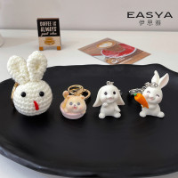 跨境卡通宠物吊坠钥匙扣可爱兔子挂件女包配饰猫咪钥匙链挂饰批发