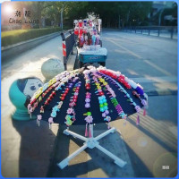 地推网红吸粉扫码伞发饰发夹伞24骨摆摊伞头饰品伞扫街伞厂家直销