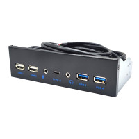 Передняя панель USB 3,0 для ПК, USB 3.1 Type C + 2x USB3.0 + 2x USB2.0 Hub + HD аудио 3,5 мм + микрофон для наушников 5,25 дюйма