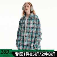 BEETLE TOWN 格子長袖襯衫女秋百搭基礎休閒薄款開衫上衣男女同款