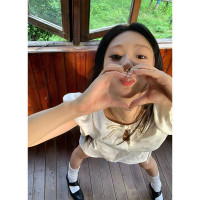 YOZO STUDIO/囍番 新中式盤扣蝴蝶結泡泡袖洋裝女鏤空性感短裙