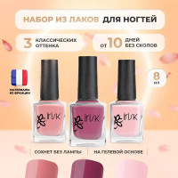 Лак для ногтей с гель эффектом БЕЗ ЛАМПЫ Eternail mini Floreal IRISK, набор для профессионального маникюра и педикюра 3 х 8 мл