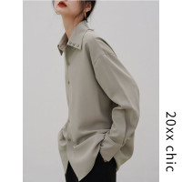 襯衫女春秋新款慵懶風設計感小眾上衣內搭小個子疊穿法式復古襯衫