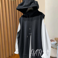 一線大品牌高端外貿單女裝原尾貨出口剪標開叉連帽無袖夾馬甲外套