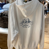 BrandyMelville正品國內代購小天使印花圖案連帽拉鍊寬鬆百搭厚棉T