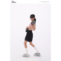 Acestudios 寬鬆衝鋒衣防水短褲女2023夏新款休閒百搭黑色五分褲