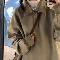 polo領衛衣女秋裝2023新款爆款美式慵懶chic寬鬆overszie長袖上衣