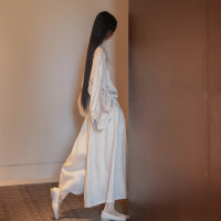 【令壹】途遙   自制純亞麻雙層百搭大擺闊腿裙褲