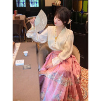 GA新中式女裝老錢風國風搭小個子上衣襯衫秋裝女2023新款漢服襯衫