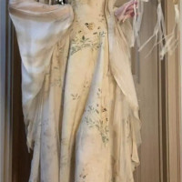 鏡花水月 新中式國風挖肩改良拼紗旗袍洋裝女秋季禪意開衫披肩