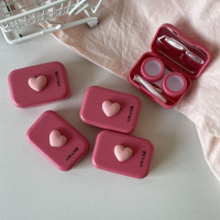 Гладкий ярко-розовый пинцет, Женская портативная коробка для контактных линз, новый стиль, контейнер для путешествий