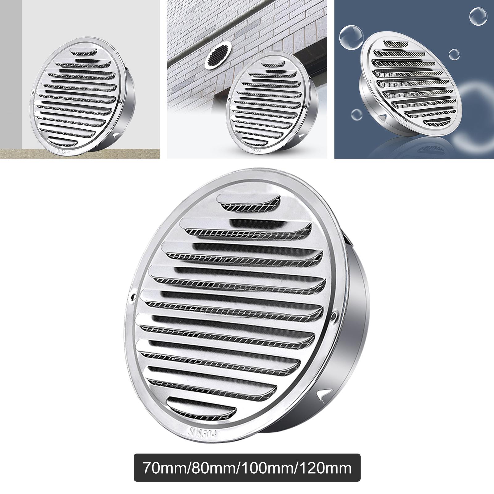 Round Stainless Steel Air Vent Grilles Air Outlet Anti Rust for Kitchen Wall