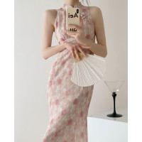 Srose 復古溫婉改良無袖新中式旗袍裙國風少女洋裝2022夏季新款