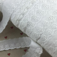 10 м/лот 2,5 см ширина 100% хлопок вышивка белая кружевная отделка DIY кружевная ткань
