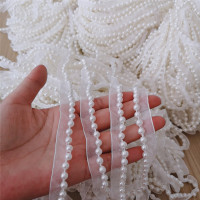 1 ярд, кружевная отделка из бисера, гипюр, тюль, ширина 1,2 см, шитье, белая кружевная ткань для украшения платья, лента, одежда, поделки encaje LQ5