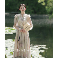 至禾Wonderland【醉花蔭】夏季新款輕奢高端氣質國風優雅洋裝女