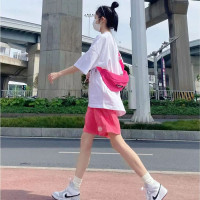 運動短褲女夏季薄款寬鬆闊腿高腰大尺碼胖mm顯瘦直筒休閒五分五分褲女