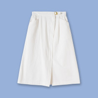 Женская облегающая юбка средней длины, белая юбка с запахом и высокой талией, весна-лето 2023