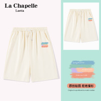 拉夏貝爾米色運動短褲女外穿夏季薄款a字褲寬鬆休閒中褲五分褲子X