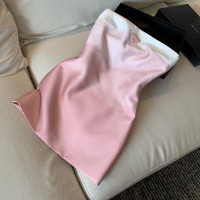 漸層腮粉手鉤三角標抹胸裙甜妹溫柔氣質高級感洋裝女