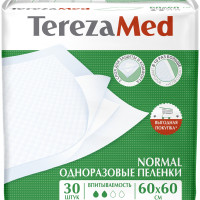 Пеленки одноразовые впитывающие TerezaMed Normal 60x60 30 штук