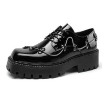 Мужские туфли-Броги из лакированной кожи, черные классические оксфорды на платформе, Классические Вечерние туфли до щиколотки в стиле ретро, новинка 2022