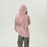 粉色連帽運動衫女2023新款爆款慵懶chic秋季設計感美式復古早秋上衣