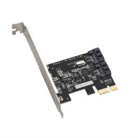 Плата расширения PCI-E x1 на 2 порта SATA III 6 Гбит/с чипсетом JMB582, PCI Express x1 SATA, карта адаптера контроллера