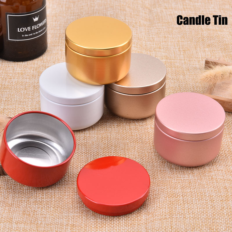 1PCS Candle Tin Travel Tins Round Metal Tins Candle Containers Candle Jars