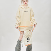 美式小眾oversize重磅連帽運動衫女秋冬2023新款爆款上衣設計感小眾