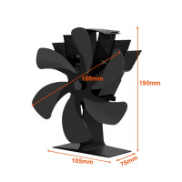 Мини 6-Blade вентилятор для печи, работающий от тепловой энергии тихий обогреватель эко-вентилятор деревянная горелка эффективное распределение тепла