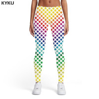 Женские психоделические леггинсы KYKU, разноцветные спортивные готические брюки, эластичные легинсы, штаны для фитнеса с 3D-принтом