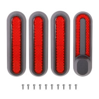 Пластиковые светоотражающие накладки для электросамоката Xiaomi Mijia M365, M365 Pro, 1S / AOVO M365, Mini Robot 365 и другие, красный