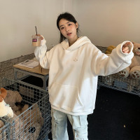 橘子樹在哪兒重磅基礎款土星連帽運動衫女春秋韓版簡約寬鬆百搭帽衫