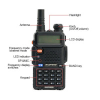 Портативная рация Baofeng Walkie Talkie 5 Вт UHF/VHF двухсторонняя