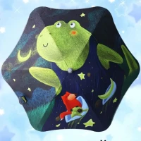 Зонт  зеленый бобрик, черный фон