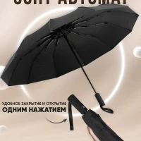 Зонт автомат антиветер складной однотонный
