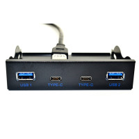 Usb-хаб USB C Hub 3,5 дюйма, передняя панель, 2 порта USB 3,0 + 2 порта USB Тип C, 20-контактный разъем для настольного компьютера