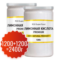 Лимонная кислота пищевая Miosuperfood PREMIUM регулятор кислотности 1,2 кг - 2 шт для выпечки, приготовления маринадов, соусов, напитков