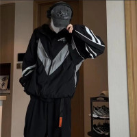 美式高街山系機能防曬服高級拼色男女秋登山戶外透氣衝鋒衣外套