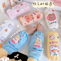 秋冬季可爱布艺成人长款防水防脏袖套学生办公卡通可爱熊兔袖套