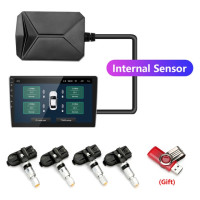 Srnubi USB Android TPMS автомобильная система контроля давления в шинах для автомобиля Android плеер температура фонарь с четырьмя датчиками