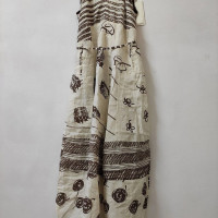 古著vintage設計感小眾獨特減齡復古文藝範印花棉麻吊帶洋裝子