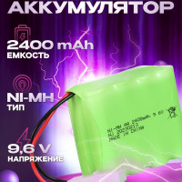 Аккумулятор Ni-Mh 9,6v AA 2400mah для радиоуправляемых игрушек, разъем KET-2P Tamiya, батарейка КЕТ-2Р на р/у машинку-перевертыш, лодку, танк