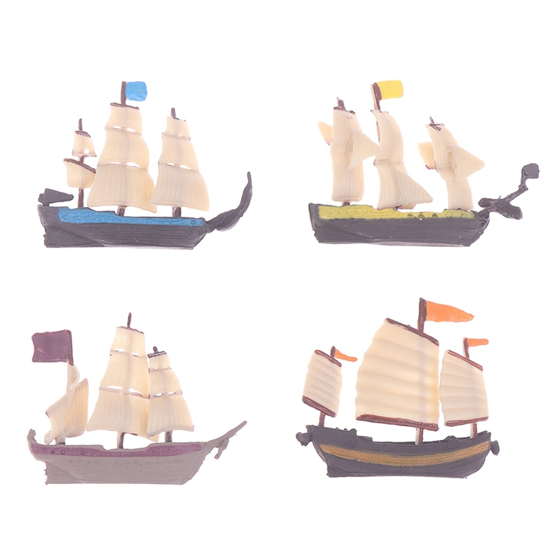 Miniature Model Mini Pirate Ship Sea Yacht Ocean Pleasure Boat Decor Small Retro Triangular Sailboat Action Figure figurine Toys