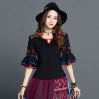 Рубашка женская с вышивкой в китайском стиле