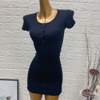 日常百搭好穿 韓國東大門熱銷女人味凸顯身材短袖緊身包臀連衣裙夏